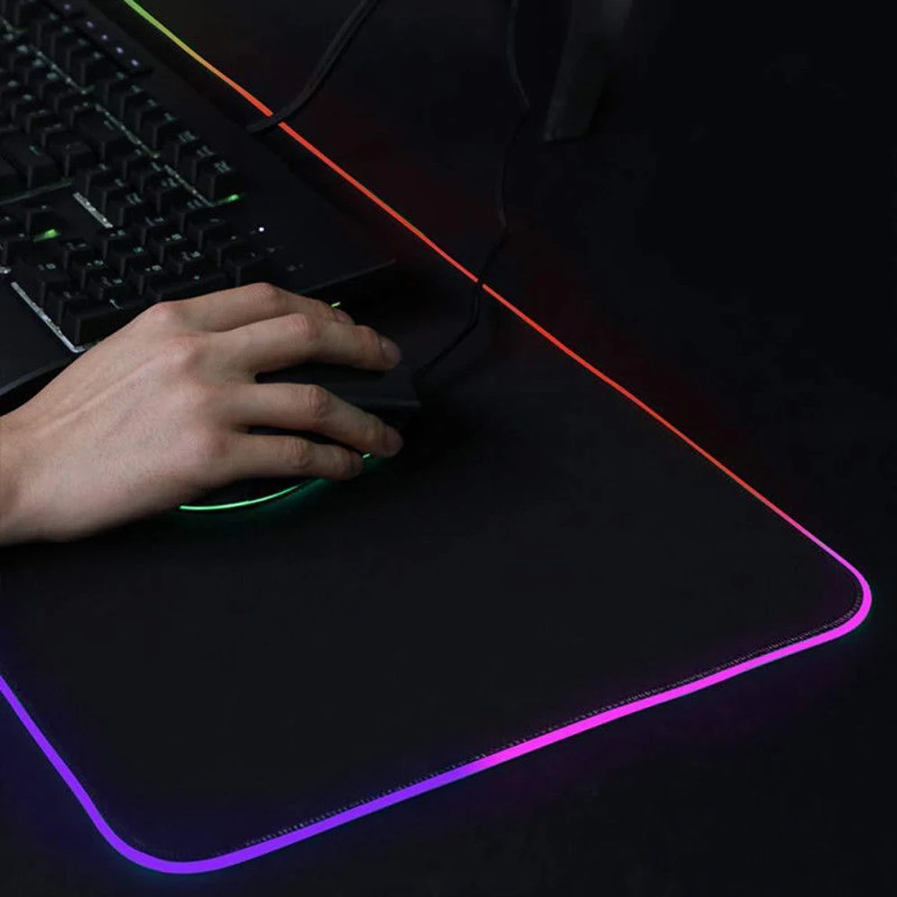Большой RGB USB Красочный светодиодный освещение, подсветка коврик для мыши и клавиатура игровой коврик для ПК компьютера 250*300*4 мм