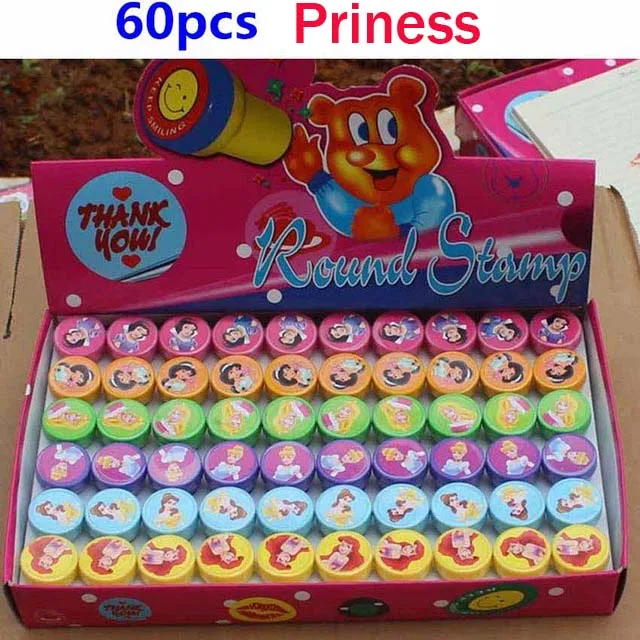 60pcs pricess-es 30/60 шт. самостоятельно чернильные штампы детский праздничный костюм сувениры событие принадлежности для День рождения игрушки для мальчиков и девочек Гуди мешок Pinata наполнители - Цвет: 60pcs pricess-es