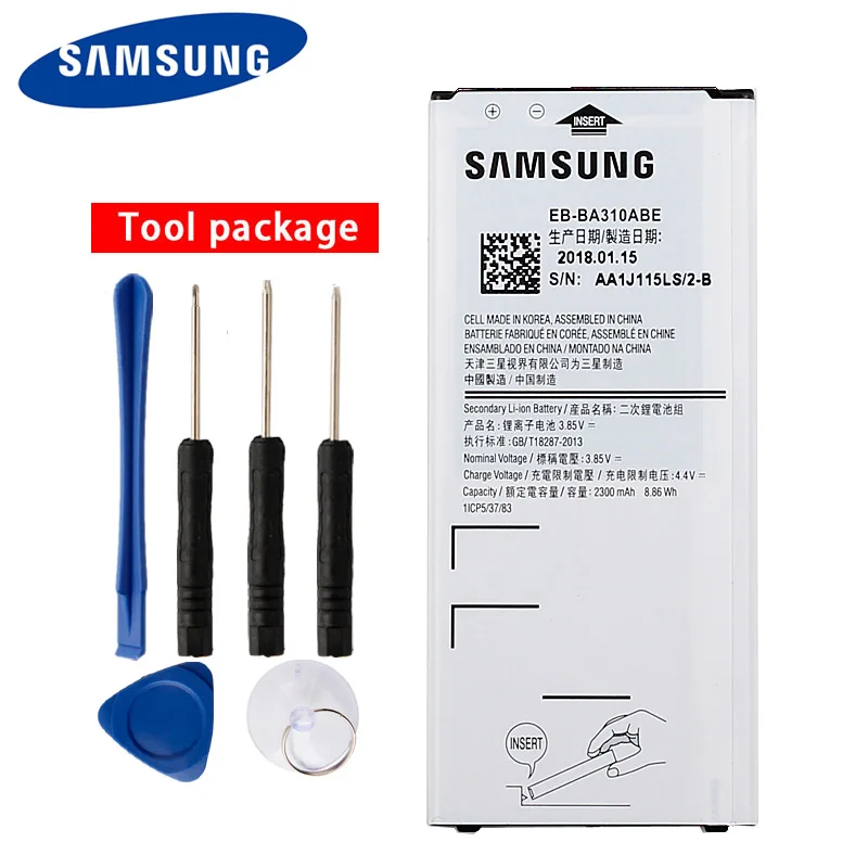 Original Samsung High Quality EB-BA310ABE Battery For GALAXY A3 2016 Edition A310 A5310A SM-A310F A310F NFC 2300mAh | Мобильные