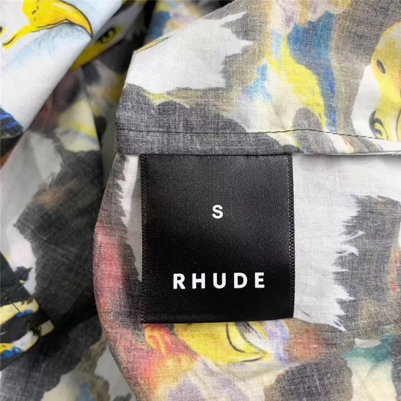 19SS RHUDE Hawaii eagle футболка для мужчин и женщин 1:1 лучшее качество RHUDE футболки цифровое управление injectio RHUDE футболка
