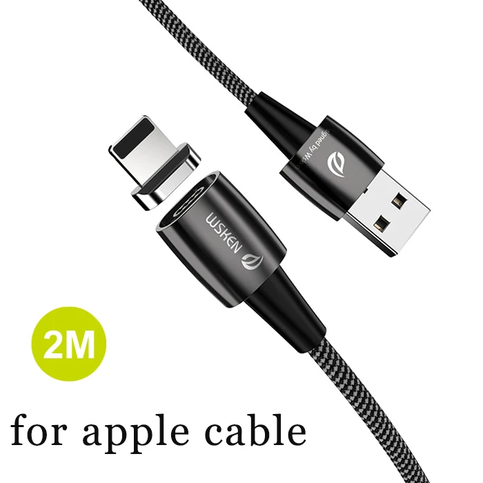 for apple cable 2m WSKEN X1 Pro Магнитный кабель для iPhone зарядное устройство 2.4A Быстрый Магнитный зарядный провод для iPhone кабель USB телефонный шнур адаптер для iPad - Цвет: for apple cable 2m
