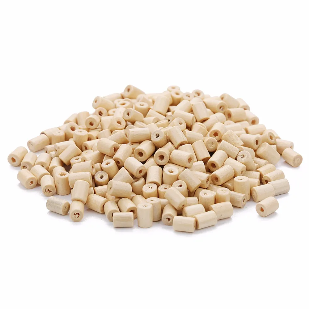 LOULEUR 500pcs 4.5x6mm Natural Wooden Beads Cylindrical Loose Spacer With Hole for DIY Necklace Bracelet Jewelry Makings | Украшения и