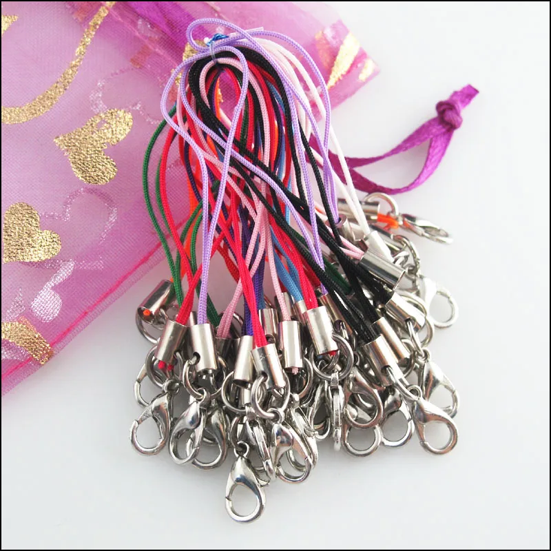 Модный 30 шт Смешанные шнурки для мобильного телефона ремень Омаров застежка