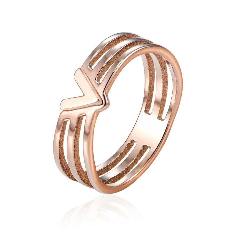 Женские Треугольные кольца из нержавеющей стали 316L цвета розового золота с