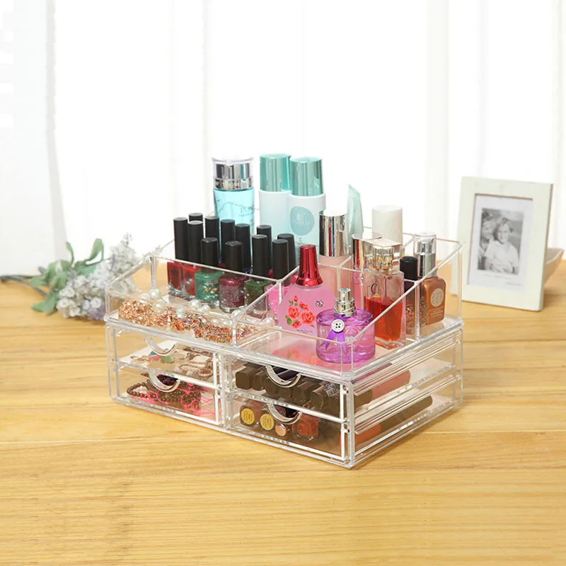 Органайзер для макияжа держатель инструменты лак ногтей коробка прозрачный