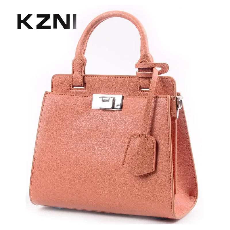 

KZNI Womens Genuine Leather Crossbody Bag Female Casual Tote Handbags for Girl Fashion Handbags 2018 Sac a Main Femme 9111