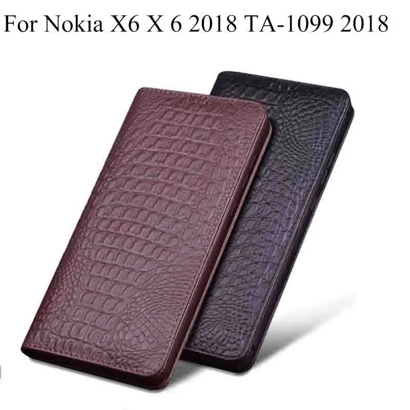 Чехол для Nokia X6 X 6 2018 TA-1099 5 8 дюйма Роскошный чехол из натуральной кожи откидная