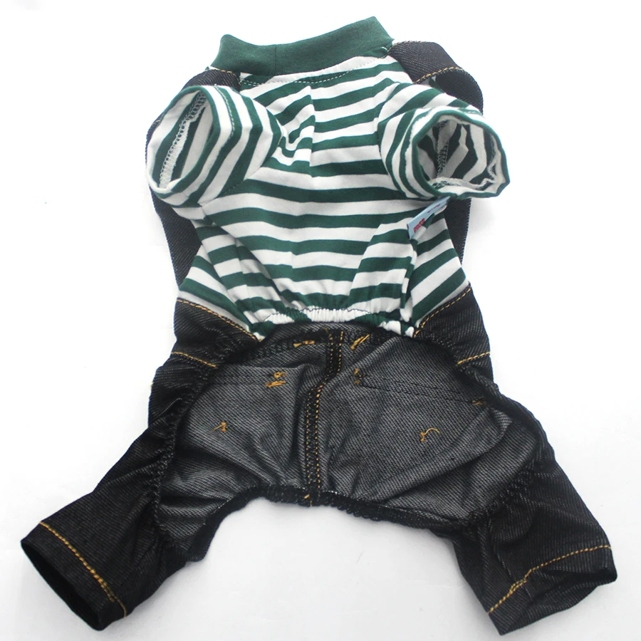 Полосатый комбинезон для собак и кошек рубашки брюки дизайн медведя кошки щенка