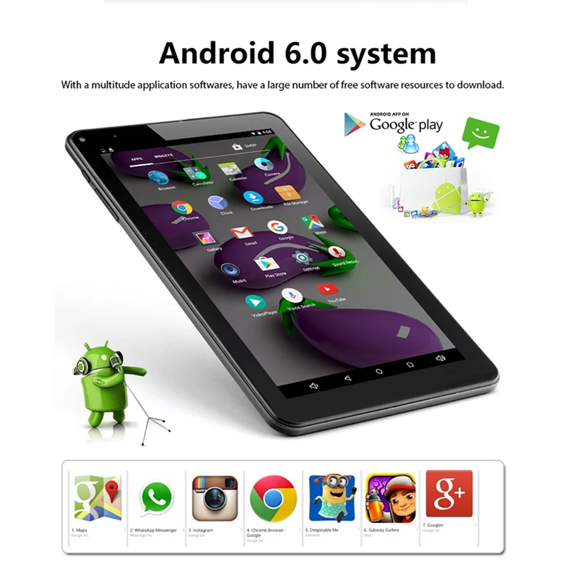 XGODY T901 9 дюймовый планшетный ПК Android 6,0 четырехъядерный 1 ГБ 16 ГБ 800*480 HD Двойная камера WiFi Bluetooth планшеты с 32 Гб TF карта