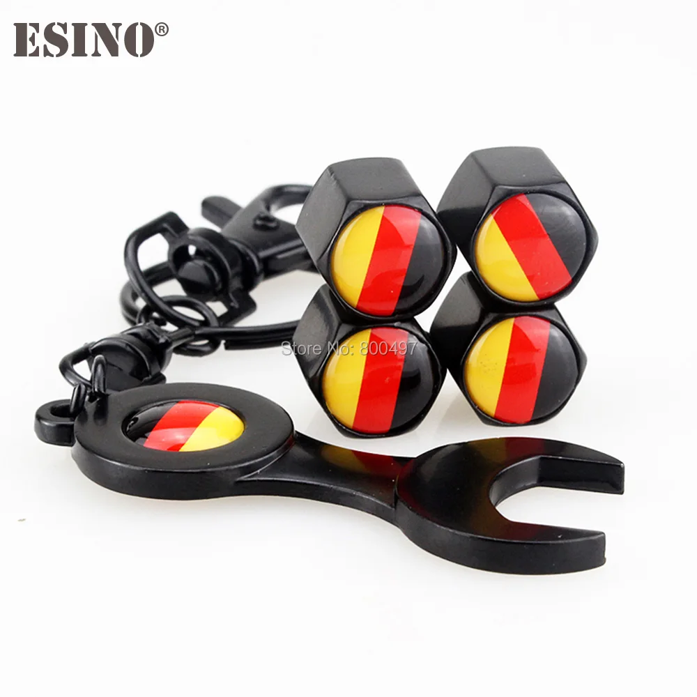 

40 x Стайлинг автомобиля, колпачки из нержавеющей стали для стержней клапанов шин, универсальный Флаг Германии, подходит для мини-фототехник...