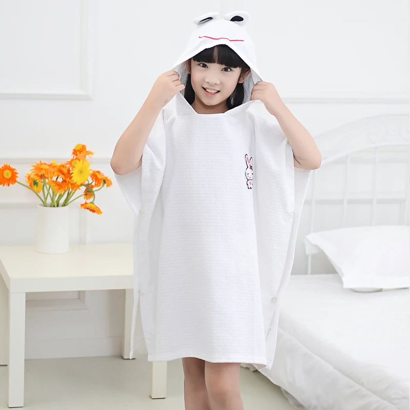 Szlafroki dziecięce dziecięcy bawełniany szlafrok z kapturem plażowy dziecięca bielizna nocna chłopiec dziewczęta kreskówkowy nastolatek lato