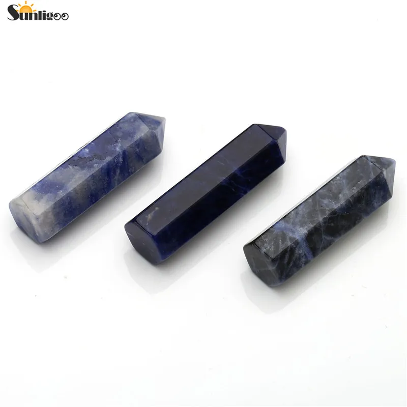 Sunligoo самостоятельным 6 Грань Природных полированная мини Tumbled одной точке Аметист/розовый кварц/ясно кварта точки палочка украшения