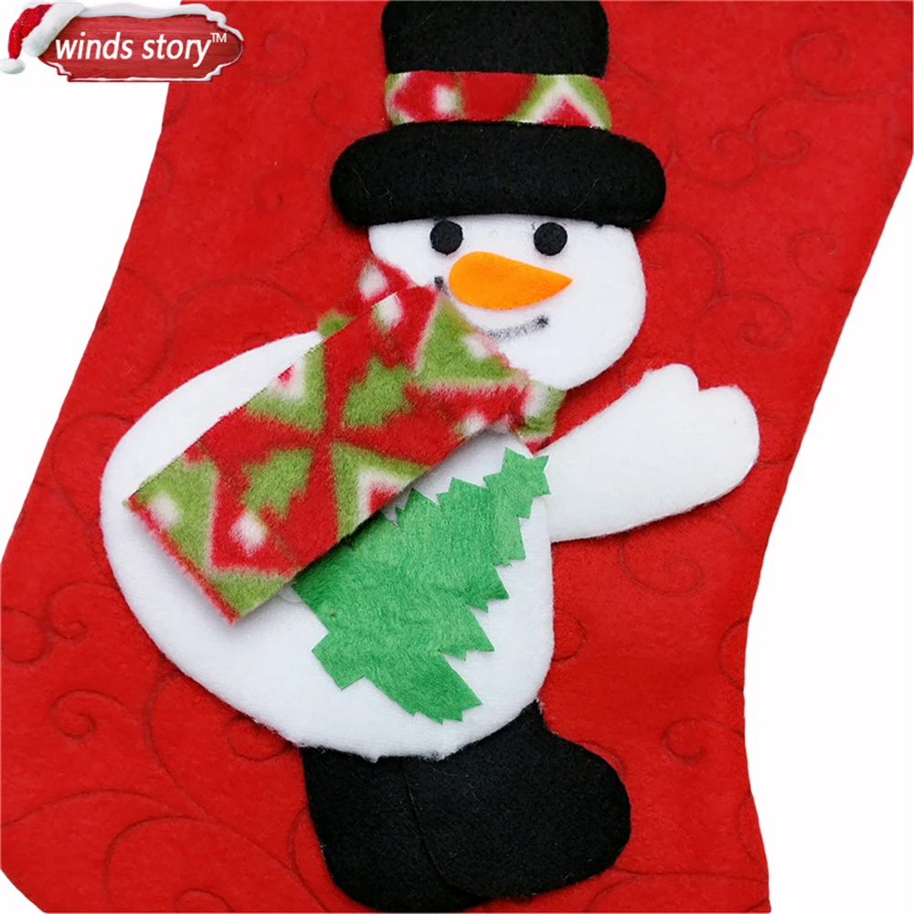 Милые рождественские чулки украшения Санта Клаус снеговик рождественский
