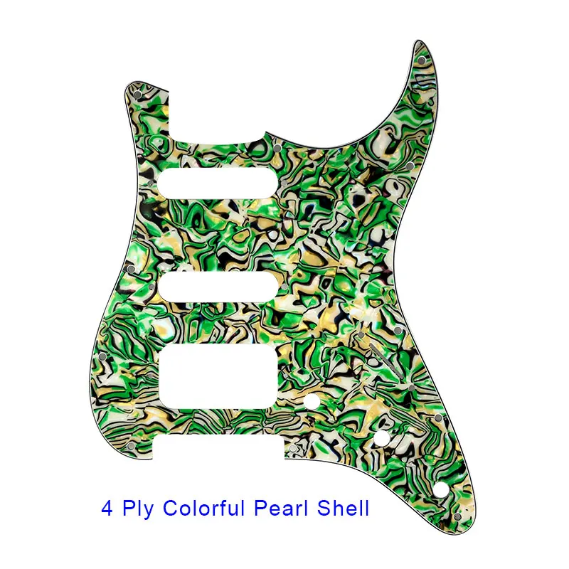 colorful pearl shell Pleroo аксессуары для гитары 11 винтовое отверстие накладки для Fender Stratocaster США/мексиканский стандарт ST HSS гитары ra царапины пластины - Цвет: colorful pearl shell