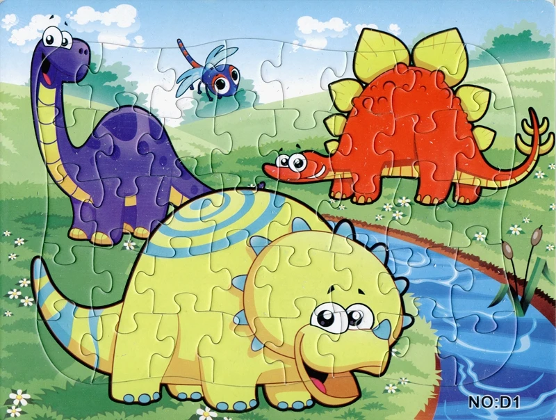 Милая бумажная мультяшная динозавра пазл головоломка игрушка для детей подарок