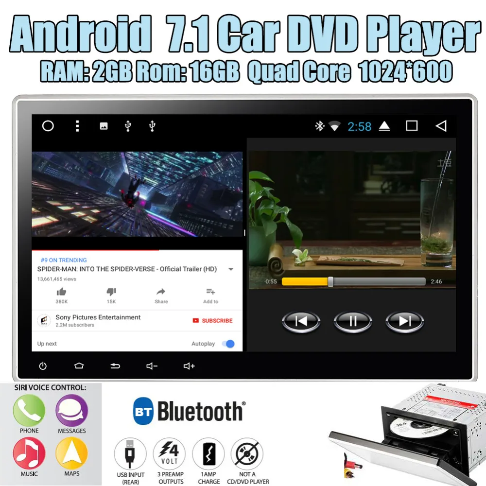 В Dash GPS Навигация DVD CD плеер Авто Радио Bluetooth стерео сплит экран WiFi 3G 4G USB SD FM/AM RDS