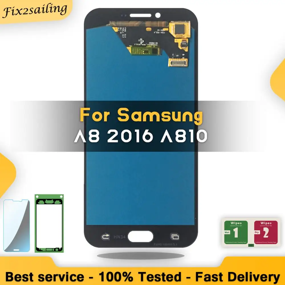 Super AMOLED для Samsung Galaxy A8 2016 A8100 A810 ЖК дисплей сенсорный экран дигитайзер в сборе