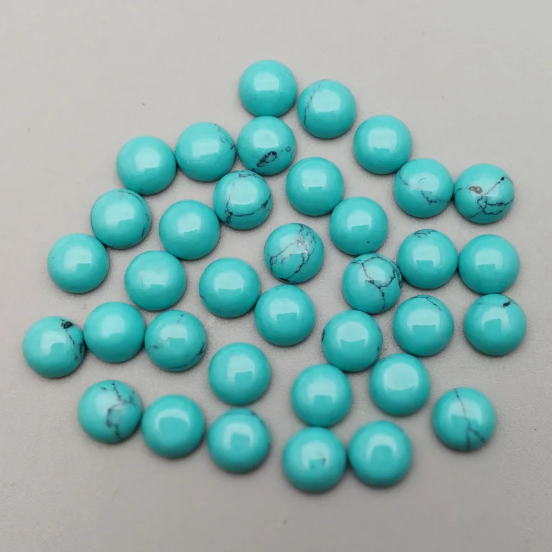 Оптовая продажа 6 мм модный голубой бирюза бисер круглые кабошоны для украшения