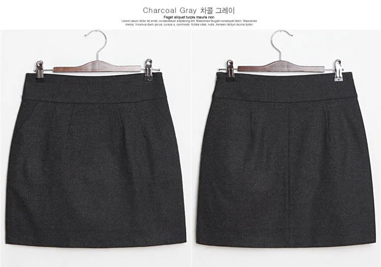 Высокое качество теплые зимние юбки для женщин осень размера плюс молния черный