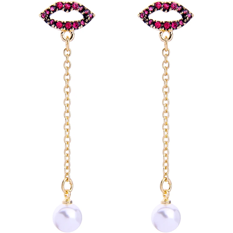 Темперамент оригинальные губы сексуальные имитация жемчуга Серьги с подвесками
