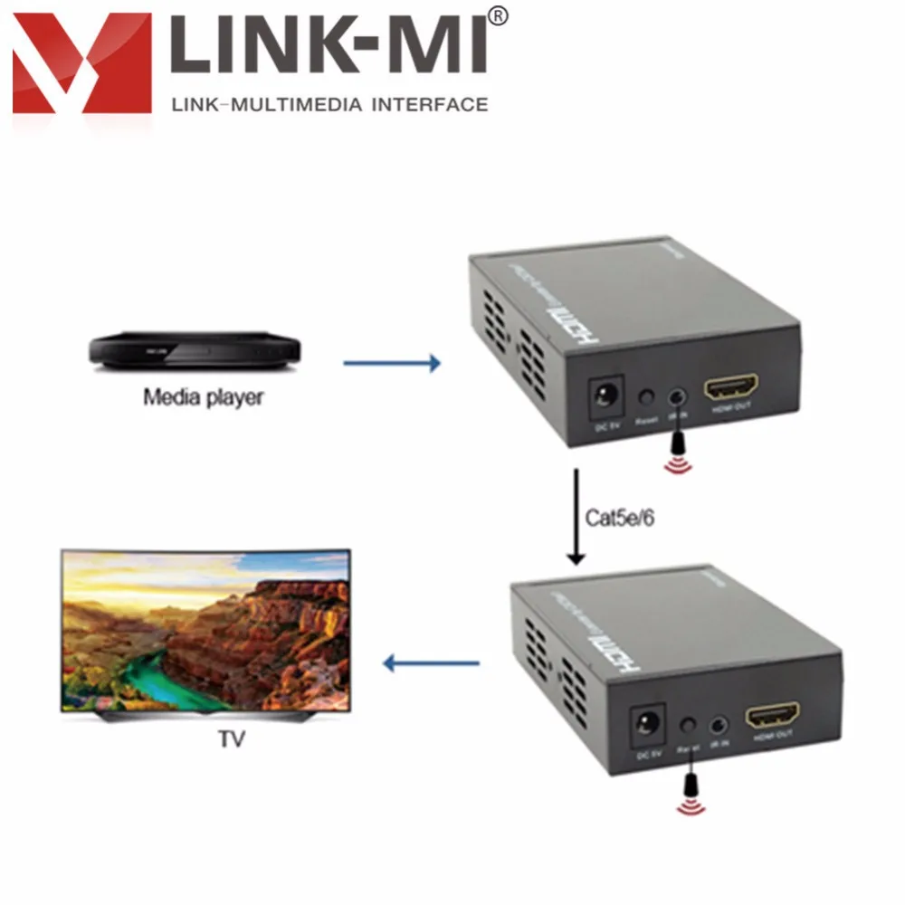 LINK-MI LM-EX100 Up to 1080p HD Video IR HDMI Extender 100m Over Single Cat5e/6 Cable TCP/IP | Электроника