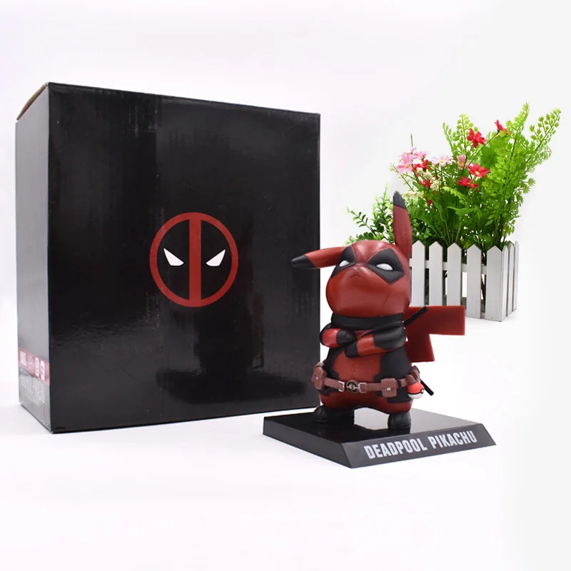 Deadpool with box Счастливый и дождливый Косплей Дэдпул Бэтмен Дарт Вейдер Наруто Какаши ПВХ фигурка куклы Коллекция Модель игрушки - Цвет: Deadpool with box