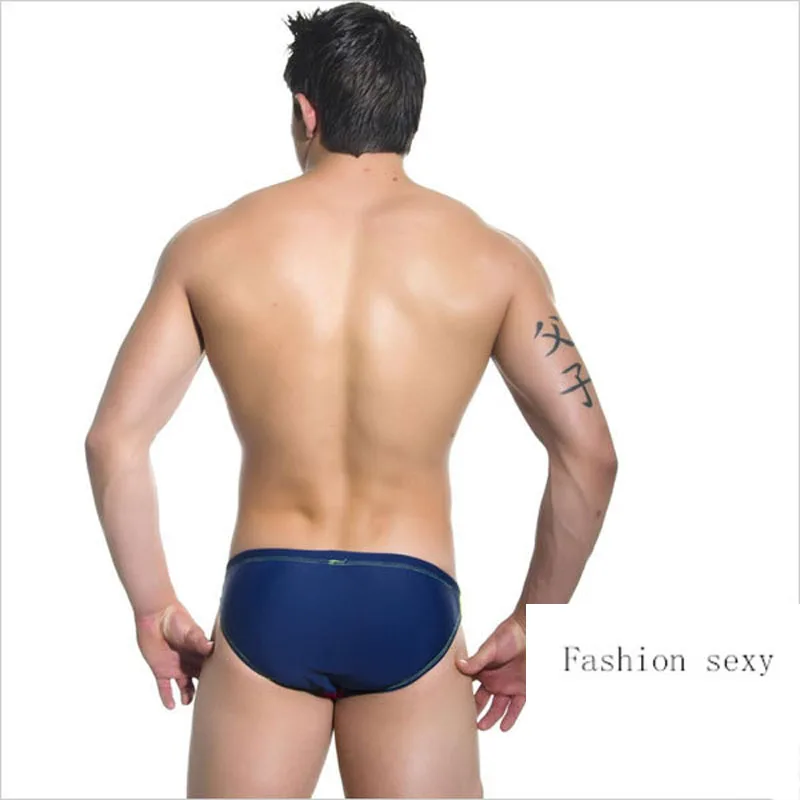 Мужские трусы брифы из нейлона черные слипы пляжная одежда сексуальное нижнее