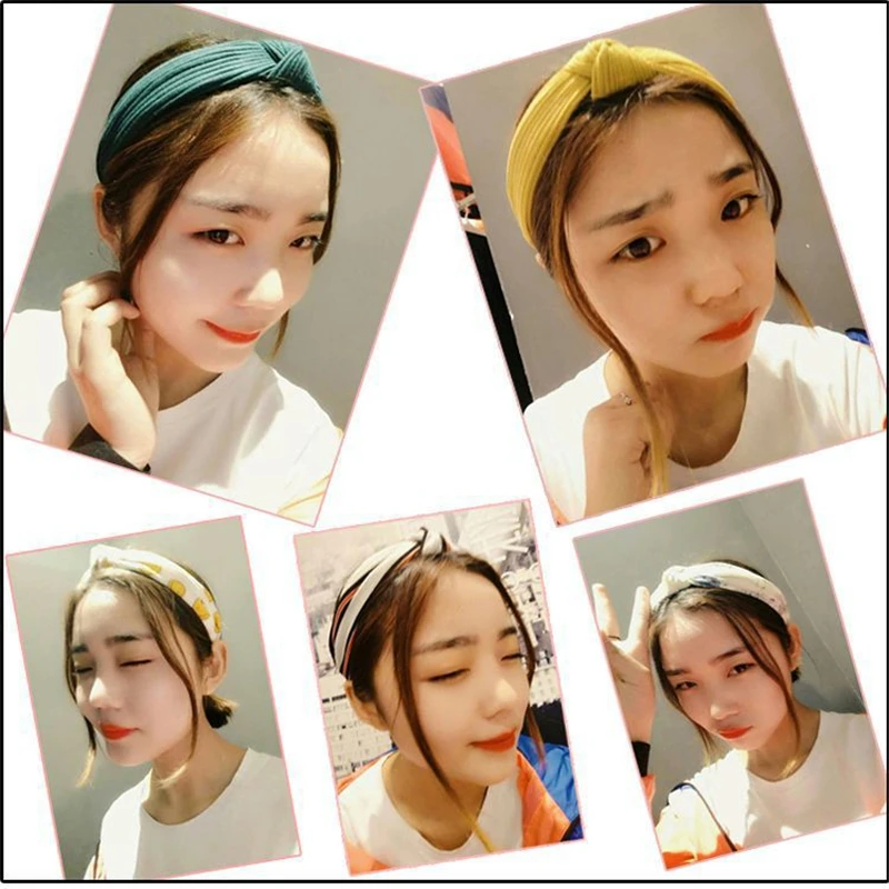 2021 Повязка на голову сплошного цвета для женщин, корейская мягкая замша, узелковая головная повязка, весна-лето, ручная работа, аксессуары для волос в виде бантика.