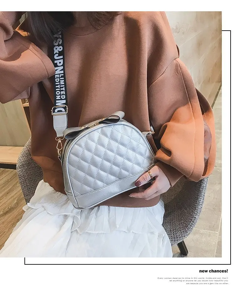 summer hot sale diamond lattice zipper bow design crossbody bags for womenfemale PU leather fashion meaaenger handbag