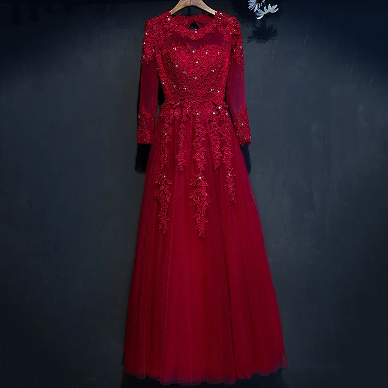 Vestido De Festa реальные фотографии красные вечерние платья бисерные кружевные