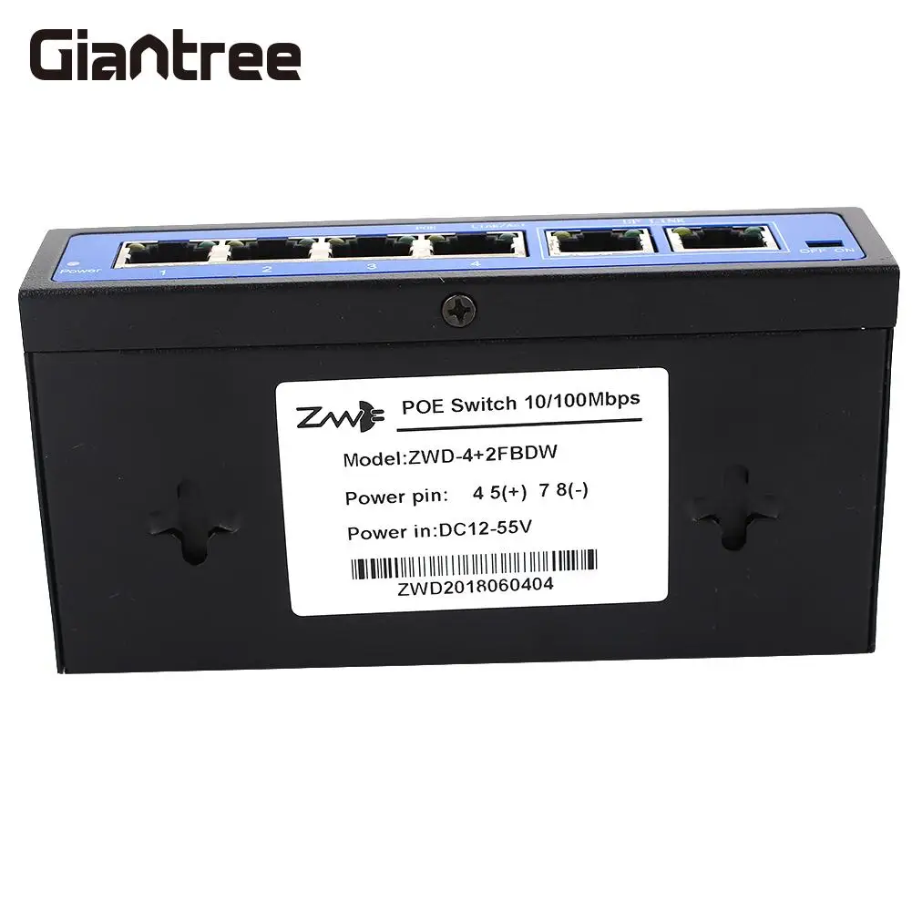 Ethernet коммутатор POE 4 шт. 10/100 Мбит/с + 2 порта|Аксессуары для CCTV| |