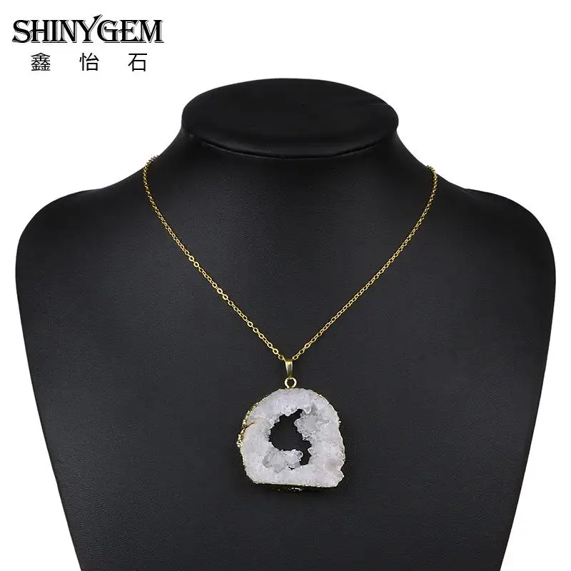 Ожерелье из натуральных ювелирных изделий Bijoux Femme ожерелье с белыми кристаллами