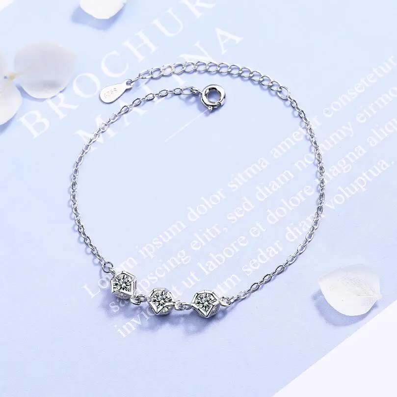 Твердые Геометрические Квадратные Циркон Lucky браслеты и для женщин ювелирные