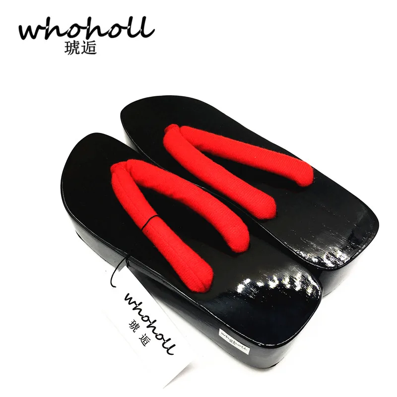 

Whoholl Women flip-flops summer sandals platform wedge Japanese wooden geta cosplay costumes shoes clogs shoes female sandalias