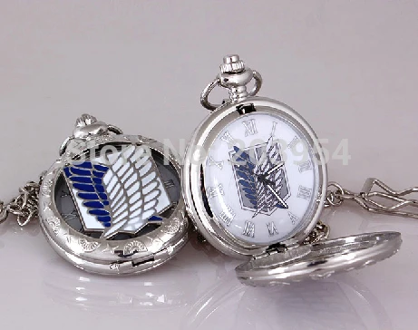 Новинка 1 шт./лот карманные часы Аниме атака на Титанов ожерелье стальной