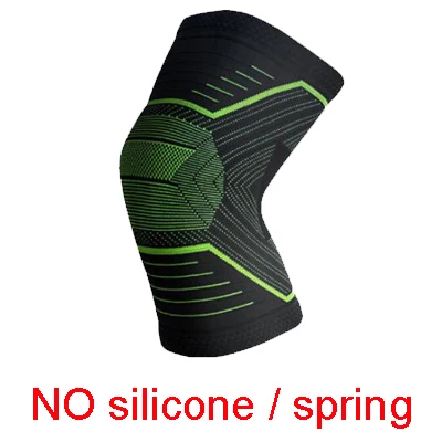 HX049 green 1 шт., спортивные, для фитнеса, бега, поддержка колена, защита, 3D плетение, наколенники, весенние, с силиконовой подкладкой, защита, компрессионные наколенники - Цвет: HX049 green