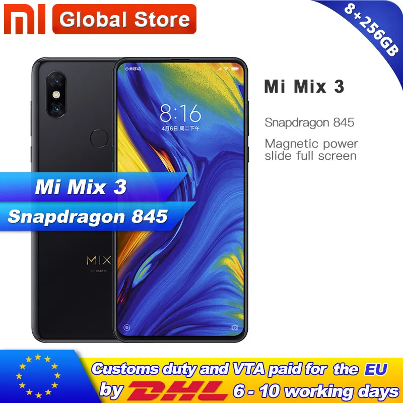 Xiaomi mi x 3 8GB 256GB беспроводной зарядный Смартфон Snapdragon 845 Восьмиядерный 6 39