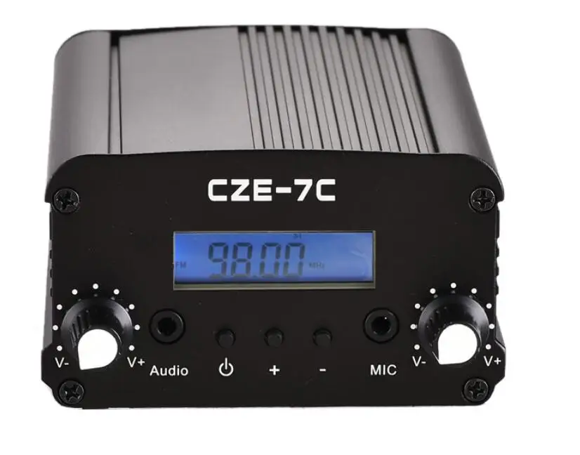CZH CZE 7C 7W FM stereo PLL трансмиттер 76 108MHZ бесплатная доставка|broadcast transmitter|fm transmitter 7wfm