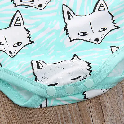 2018 оптовая продажа хлопковый комбинезон с принтом лисы для новорожденных