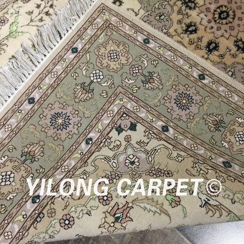 Yilong 4'x6' сотканный вручную шерстяной Шелковый персидский стиль ковер прочный