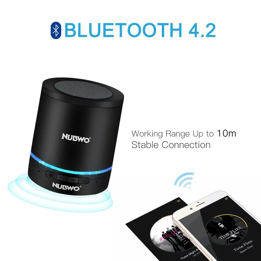 NUBWO Bluetooth Speaker Wireless Portable Outdoor Mini with Multifunction Stereo Built-in Microphone | Электроника