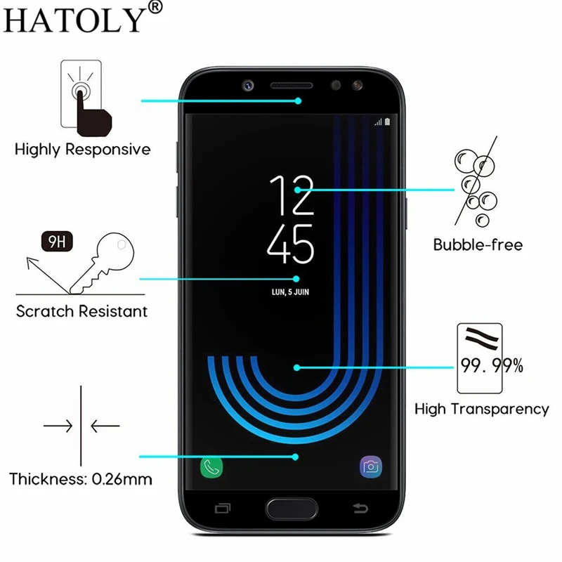 2 шт закаленное стекло для Samsung Galaxy J5 2017 защита экрана J530F полное покрытие 3D
