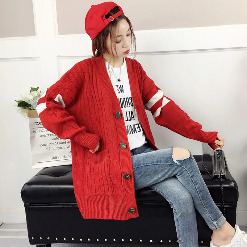 TIGENA Clearance Thick Warm Knitted Long Cardigan Women |