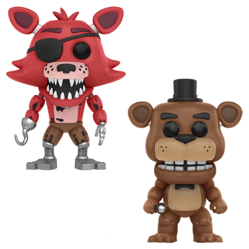 2PCS 2 шт./компл. Five Nights At Freddy's» «пять ночей у Фредди» Игрушки FNAF ПВХ фигурки Куклы Бонни и Чика Фокси» из мультфильма для мальчика, с принтом Фредди 5 Fazbear кукол с принтом "Кошмар медведь - Цвет: 2PCS