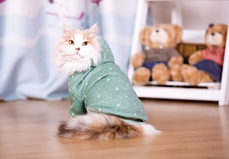 HOOPET собака кошка одежда личность чернила печать кожи комфортно Повседневное с капюшоном флис Бульдог