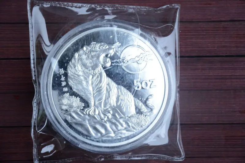 

Rare 999 Shanghai Mint 5oz Silver Coin,Tiger,1998,free shipping