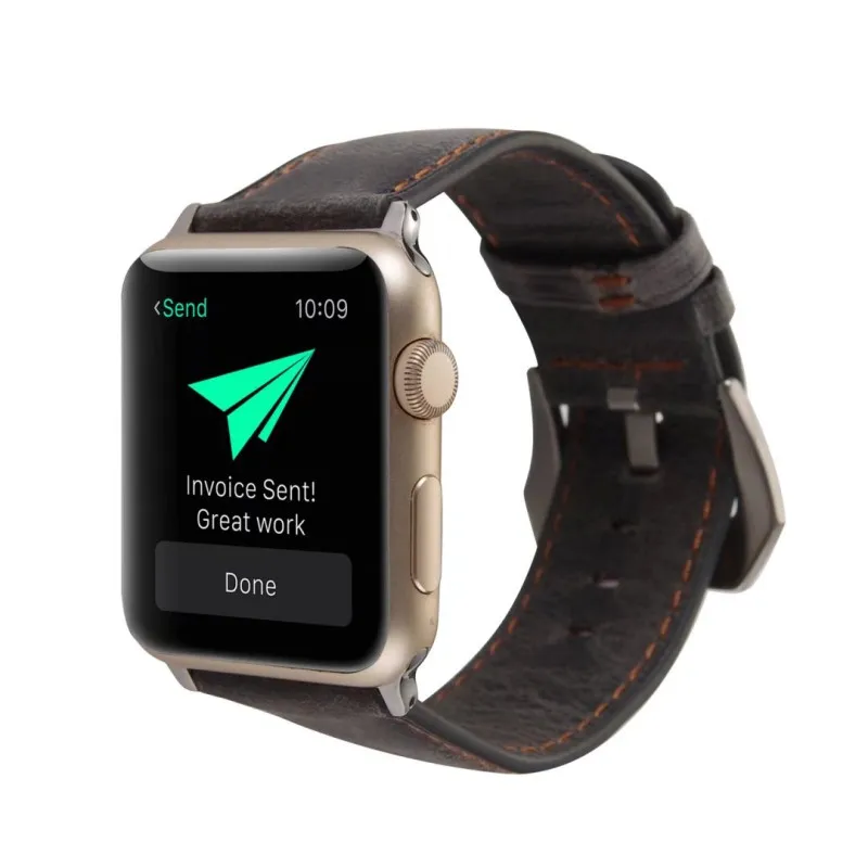Ретро ремешок из натуральной кожи для Apple Watch Series 3 2 1 Band винтажный браслет для iWatch 42 мм 38 мм ремень с разъемами