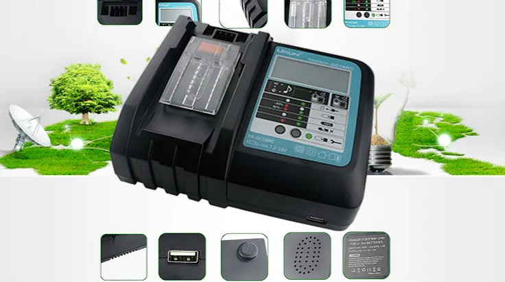 Музыкальное зарядное устройство с usb экраном для MAKITA14.4V/18В 18В BL1815 BL1830 BL1840 BL1845 BL1860 14