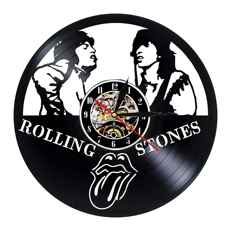 Настенные часы Rolling Stone Rock Band, современный дизайн, часы с музыкальной виниловой пластинкой, подвесные настенные часы, домашний декор, подарок на день рождения