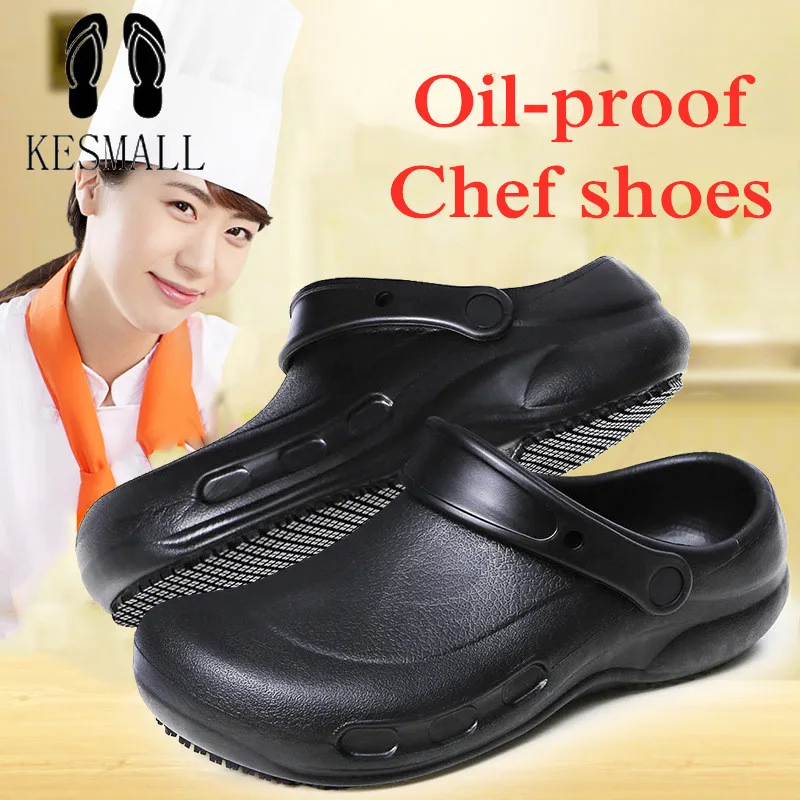 

Lizeruee Women Slippers EVA High Quality Oil-proof Kitchen Work Shoes for Chef Master Cook Restaurant Slippers Flat Sandals